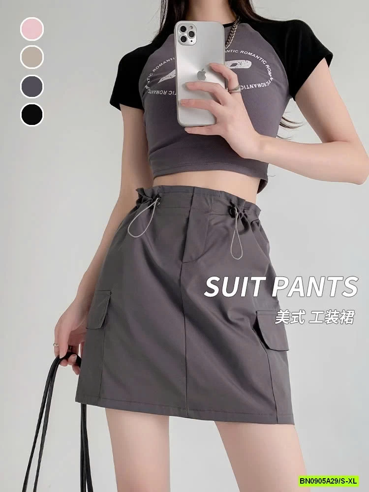 CHÂN VÁY CHỮ A RÚT EO