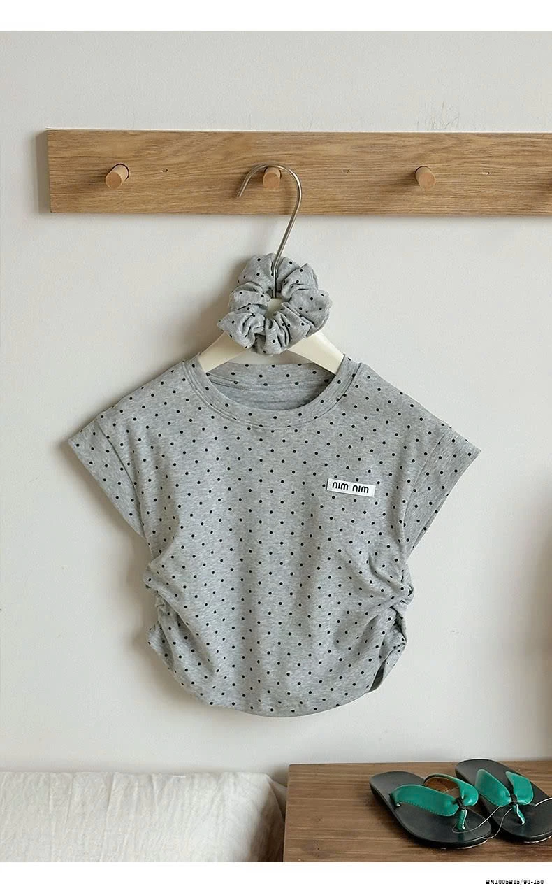 ÁO THUN CHẤM BI RÚT EO