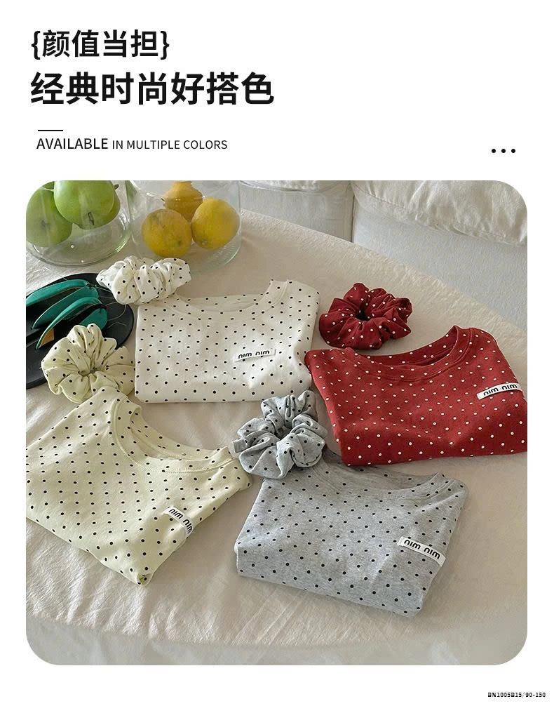 ÁO THUN CHẤM BI RÚT EO