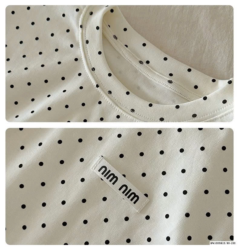 ÁO THUN CHẤM BI RÚT EO