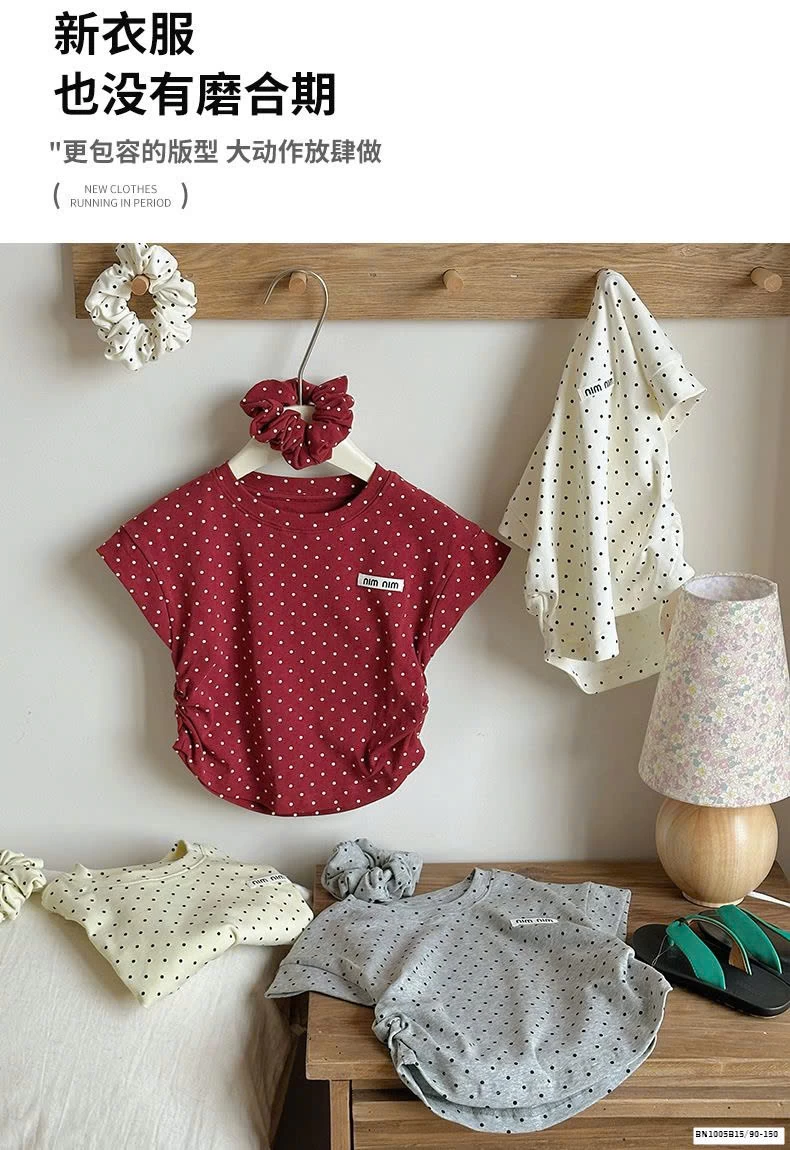 ÁO THUN CHẤM BI RÚT EO