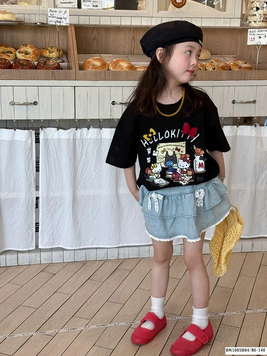 ÁO THUN HELLO KITTY BÉ GÁI