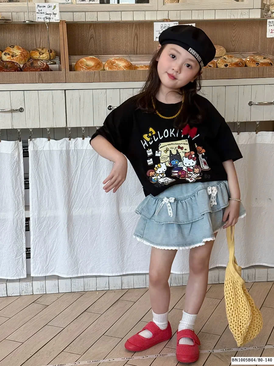 ÁO THUN HELLO KITTY BÉ GÁI