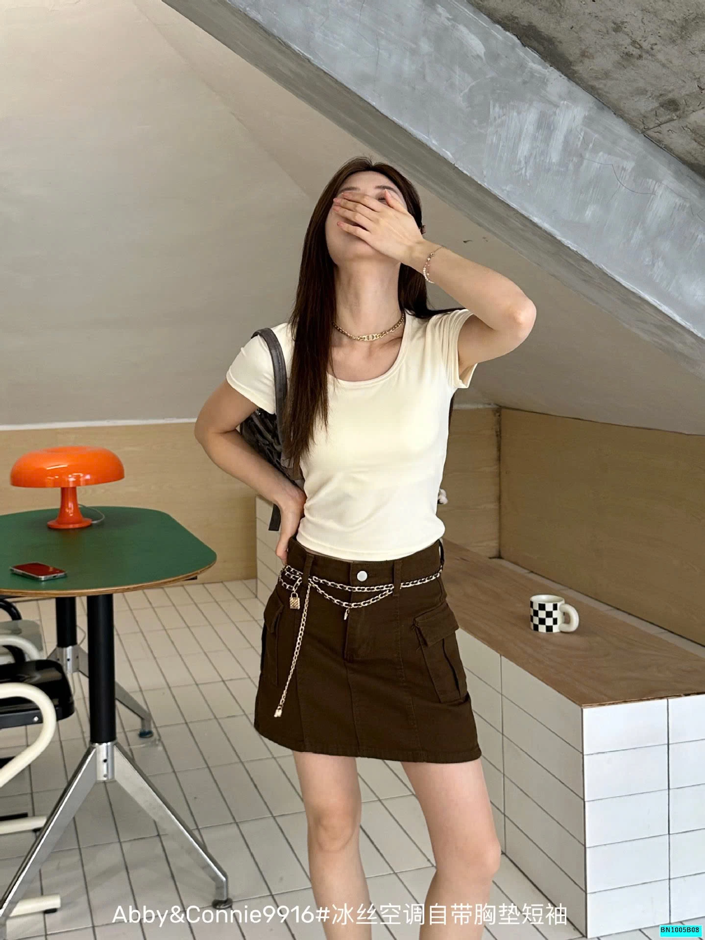 ÁO THUN TAY NGẮN KÈM ĐỆM NGỰC ABBY&CONNIE