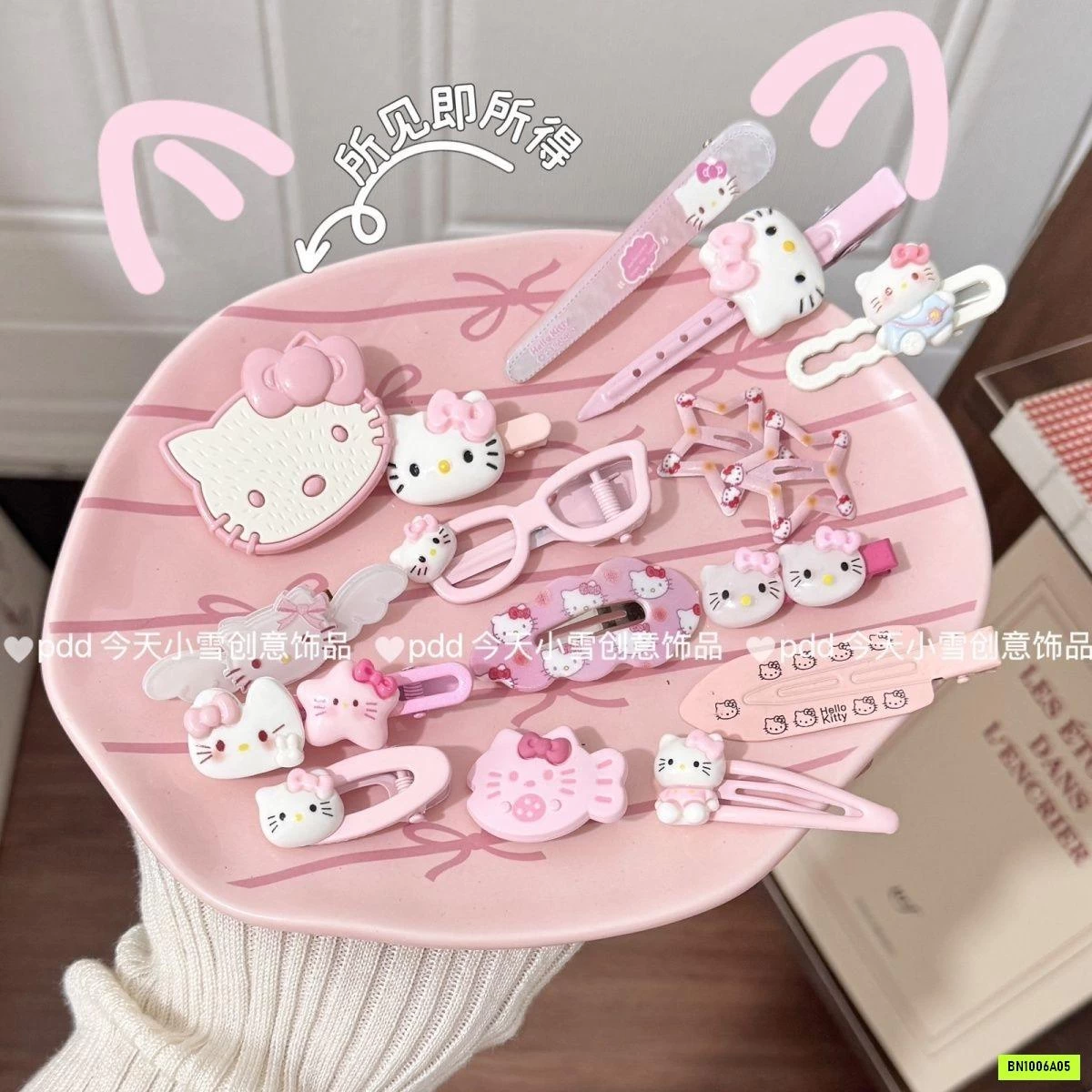 SET 16 KẸP HỒNG KITTY
