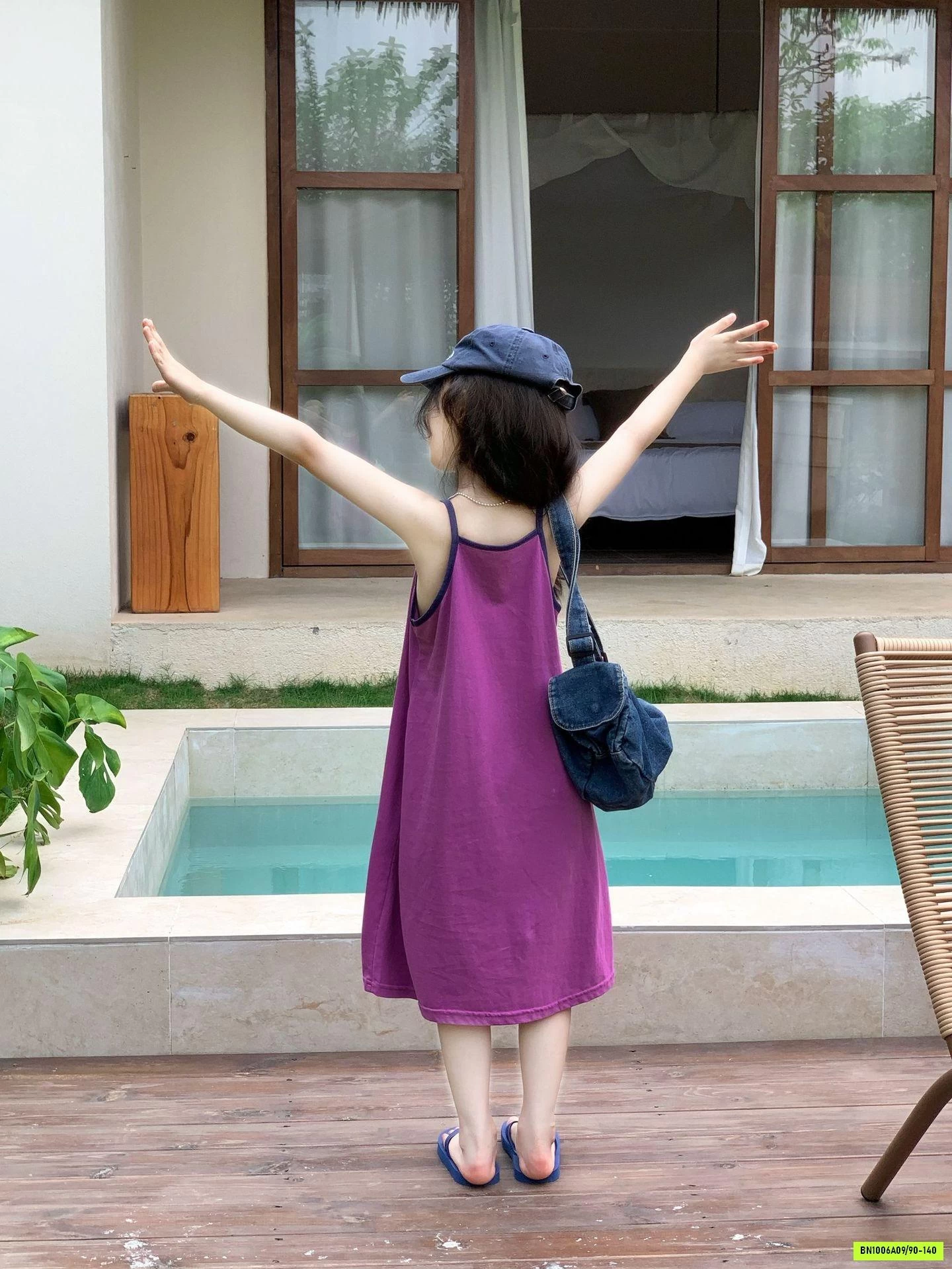 ĐẦM COTTON 2 DÂY TÍM