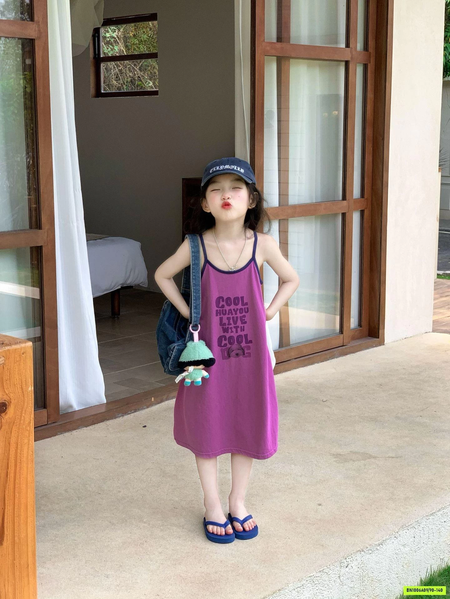 ĐẦM COTTON 2 DÂY TÍM