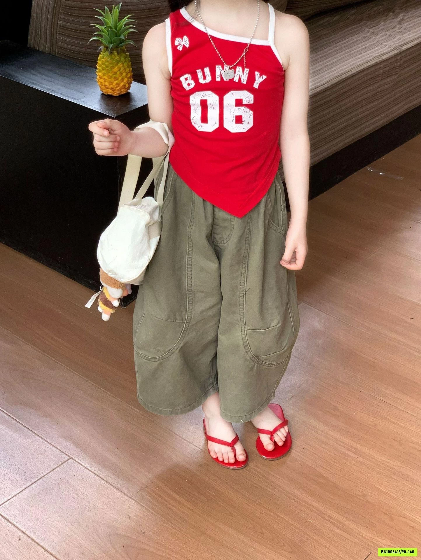 ÁO 2 DÂY ĐỎ MIX BAGGY RÊU