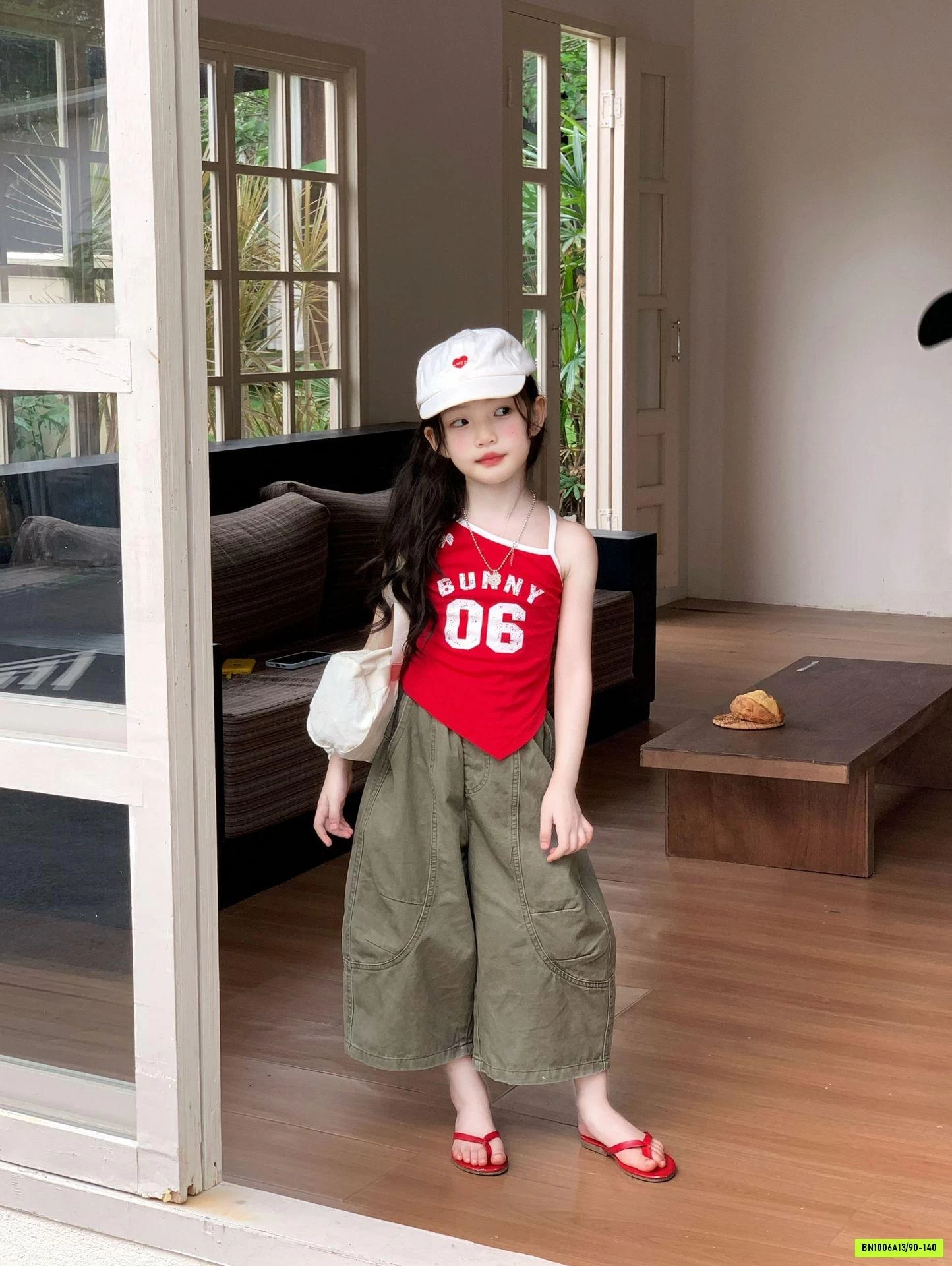 ÁO 2 DÂY ĐỎ MIX BAGGY RÊU