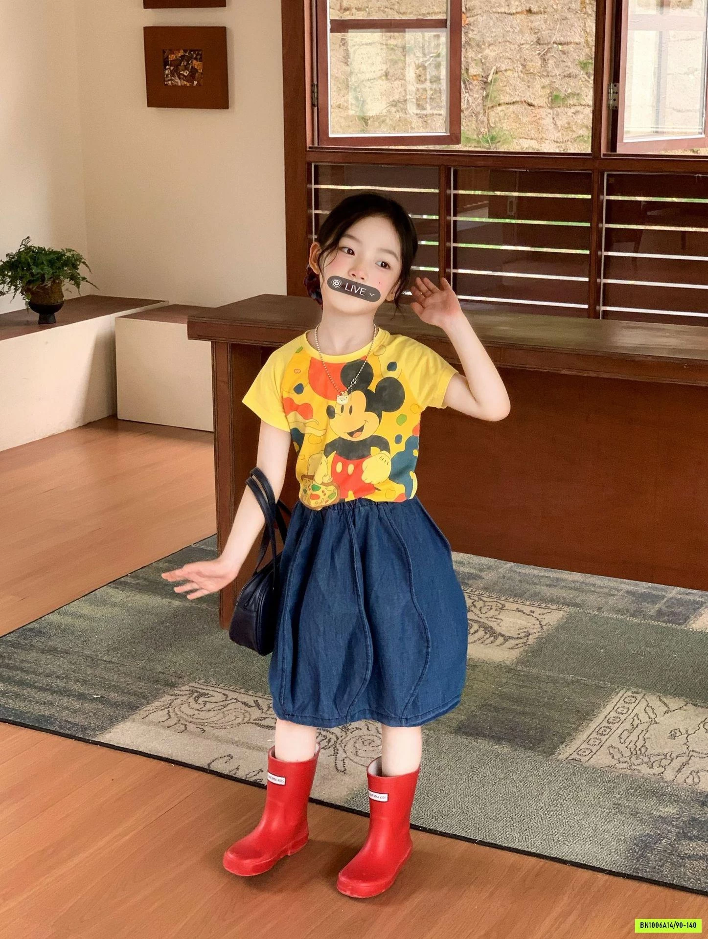 ÁO KITTY MIX CV JEANS BÍ