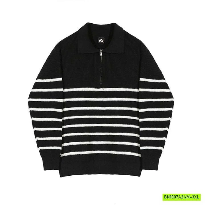 ÁO LEN KHÓA CỔ KẺ NGANG NAM