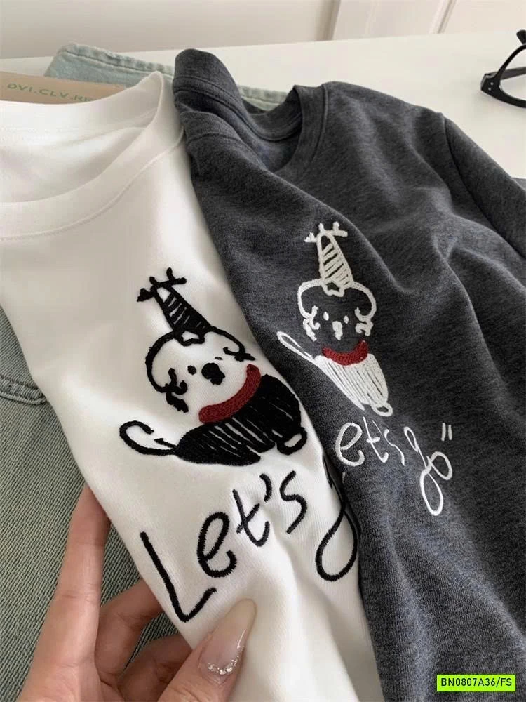 ÁO THUN THÊU CÚN NỮ