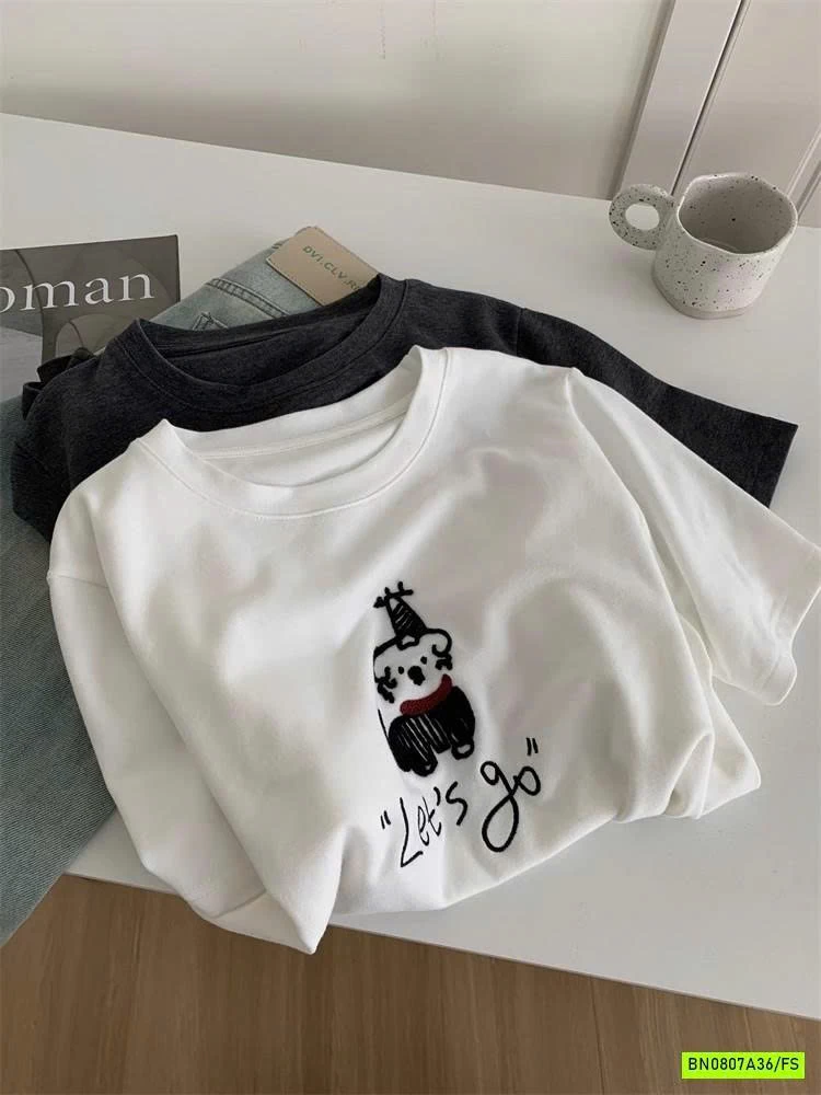 ÁO THUN THÊU CÚN NỮ