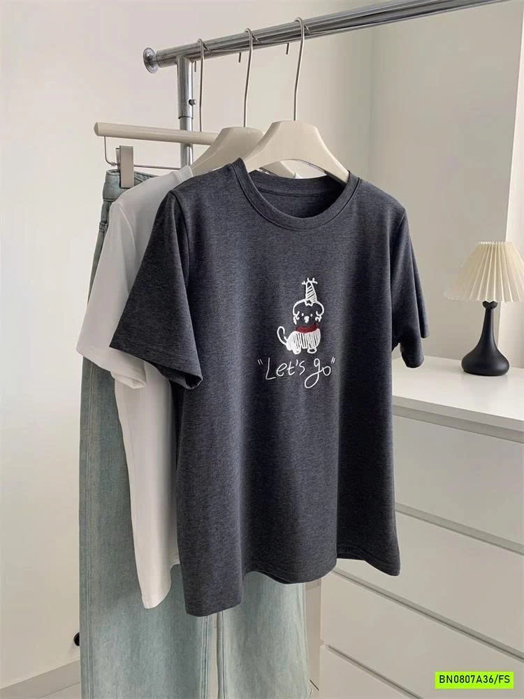 ÁO THUN THÊU CÚN NỮ