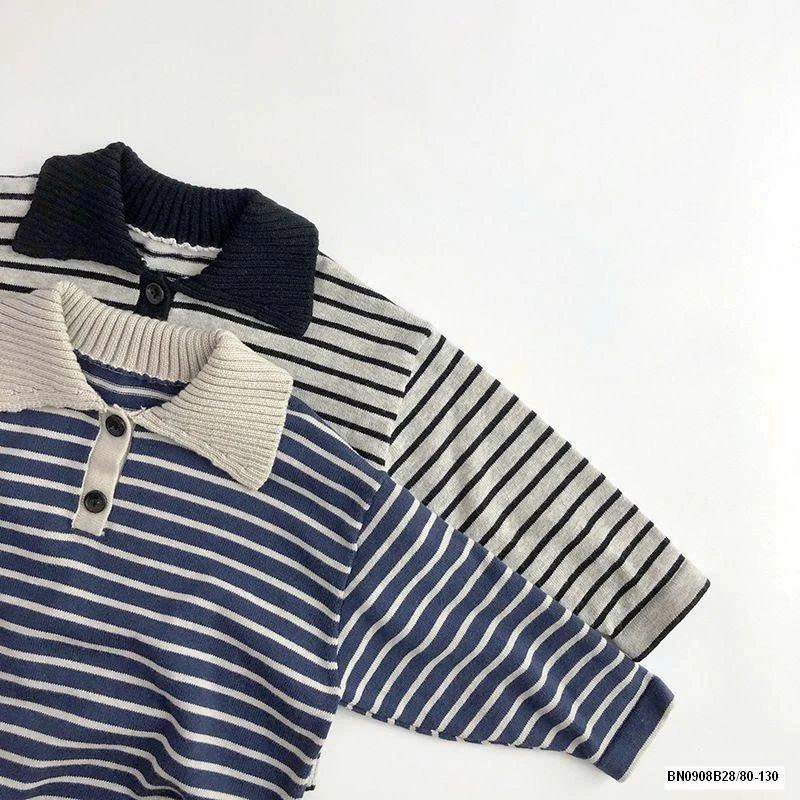 ÁO LEN KẺ NGANG CỔ POLO