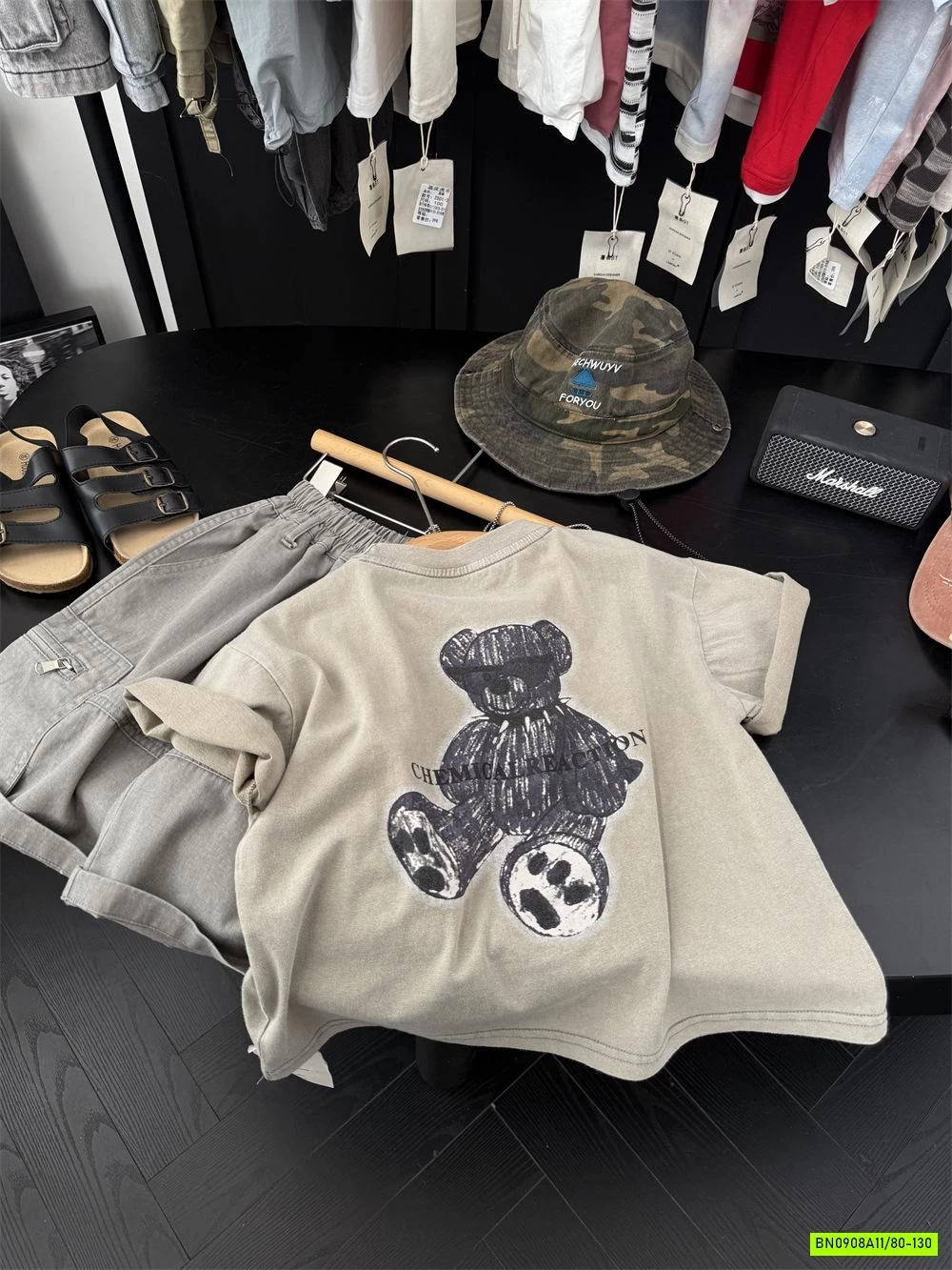 ÁO THUN IN GẤU LƯNG