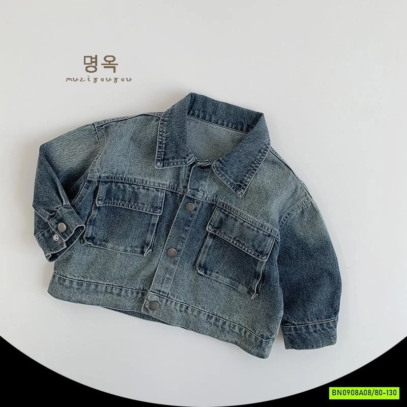KHOÁC JEANS TÚI NGỰC LOANG MÀU