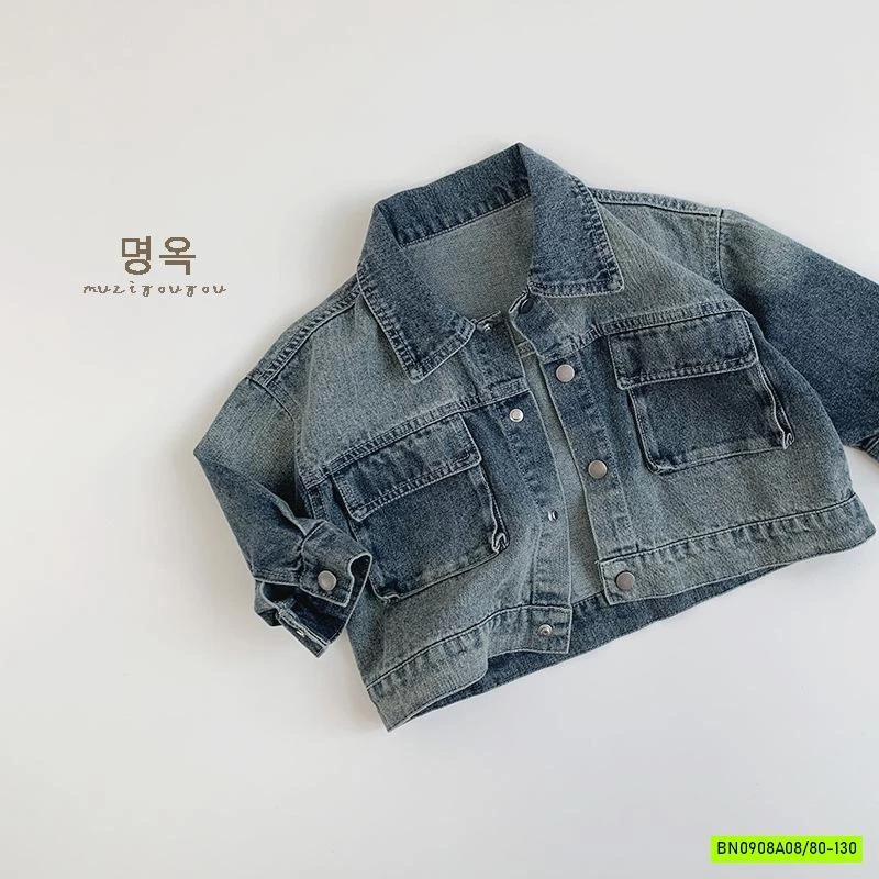 KHOÁC JEANS TÚI NGỰC LOANG MÀU