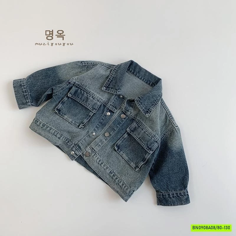 KHOÁC JEANS TÚI NGỰC LOANG MÀU