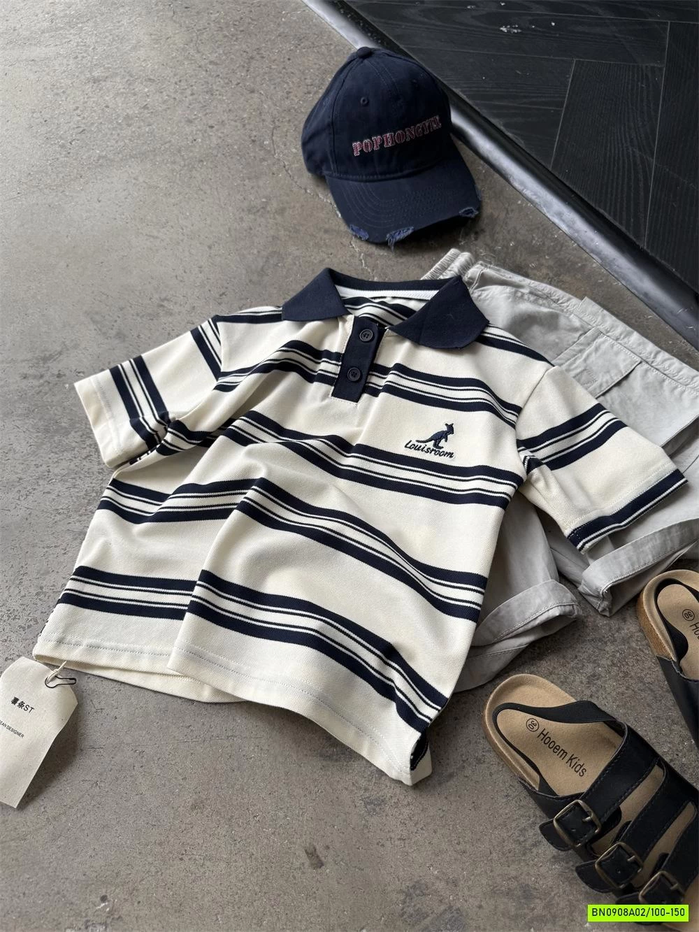 POLO KẺ THÊU LOGO