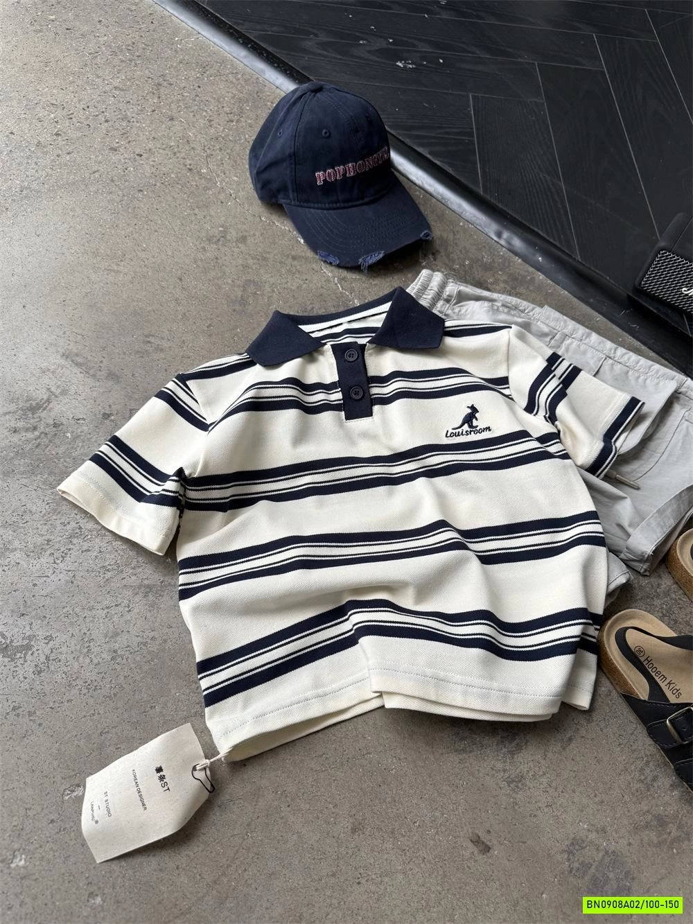 POLO KẺ THÊU LOGO