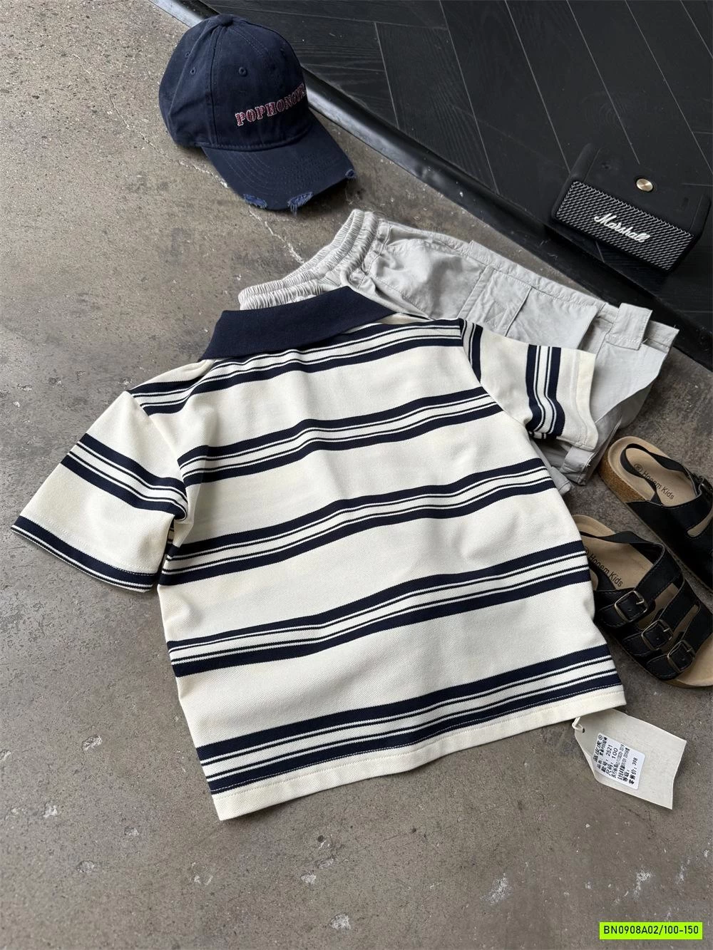 POLO KẺ THÊU LOGO