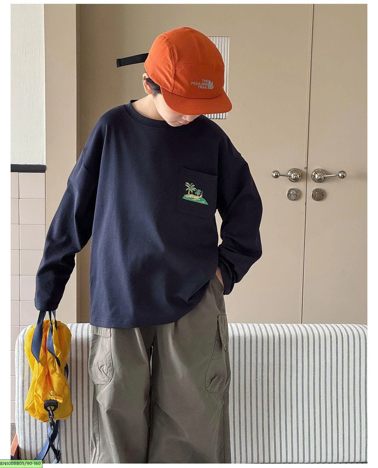 ÁO  THUN DÀI TAY TÚI NGỰC IN HÌNH AOAOKIDS AQ6003