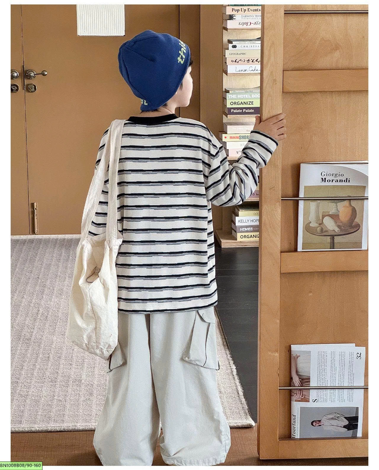 ÁO THUN KẺ NGANG IN HÌNH AOAOKIDS AQ6076