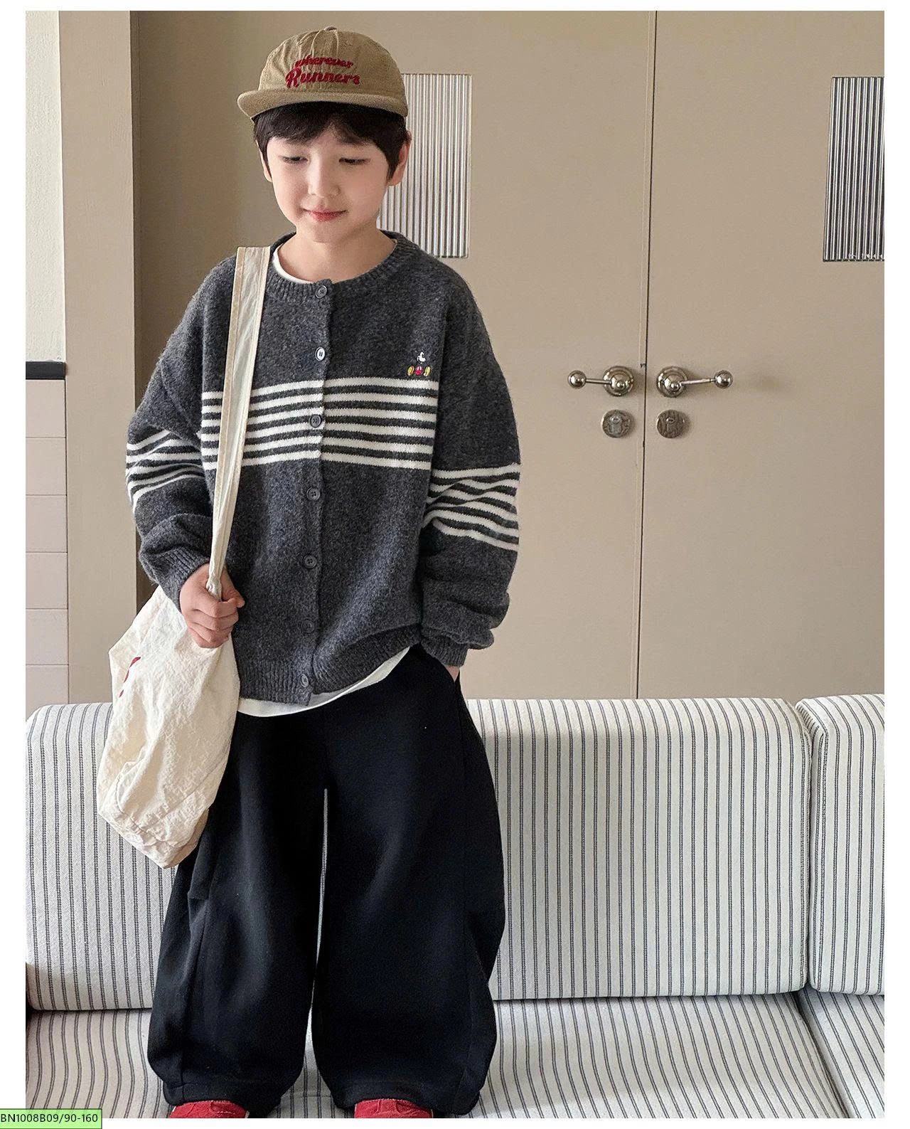 ÁO LEN KẺ NGANG MICKEY AOAOKIDS AQ6076
