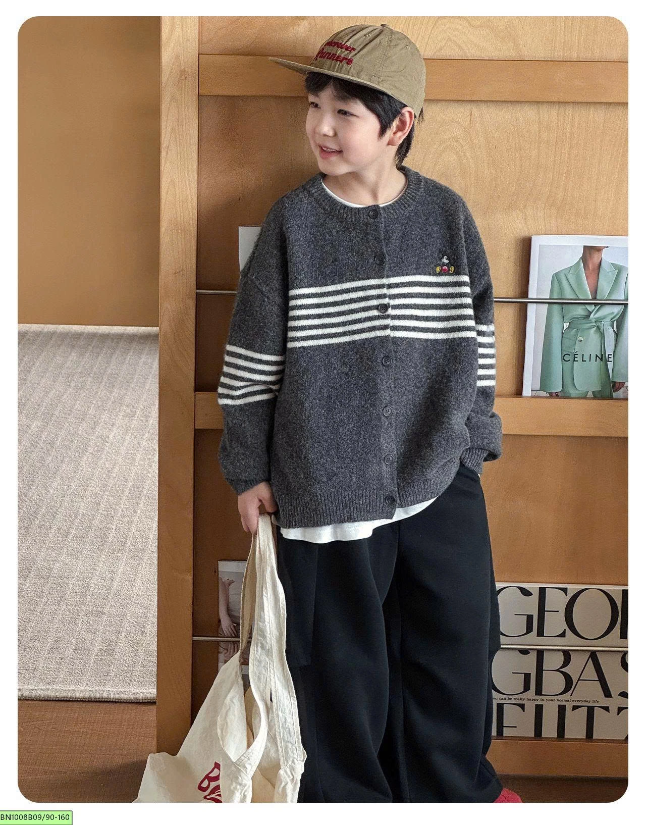 ÁO LEN KẺ NGANG MICKEY AOAOKIDS AQ6076