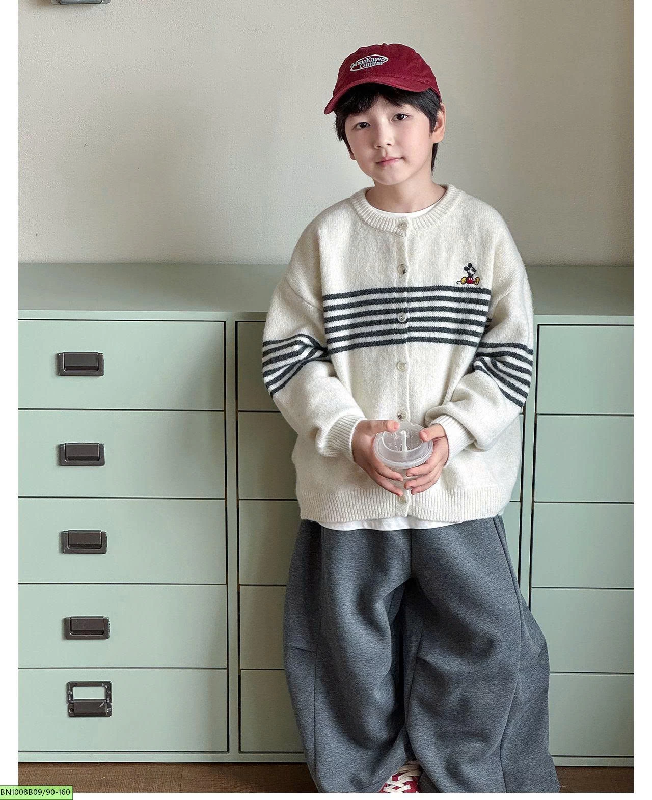 ÁO LEN KẺ NGANG MICKEY AOAOKIDS AQ6076