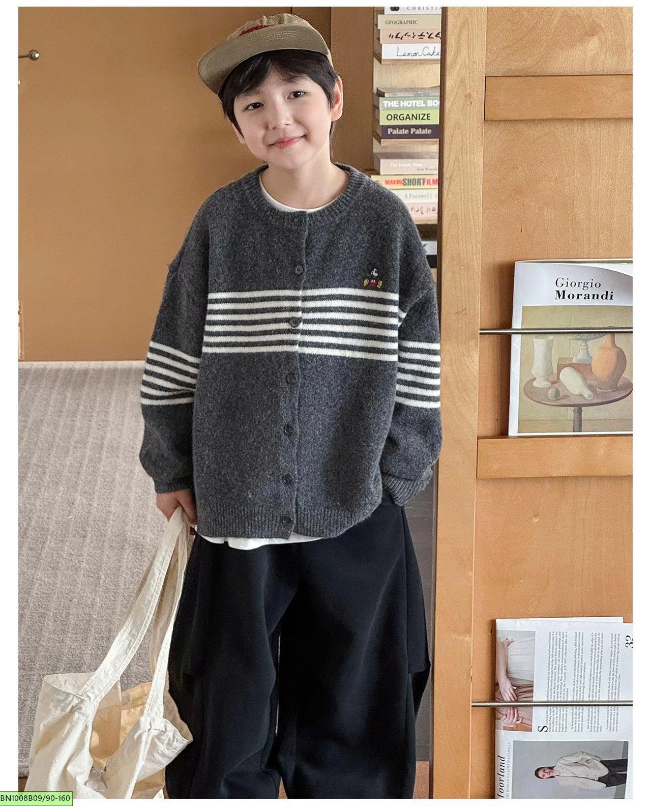 ÁO LEN KẺ NGANG MICKEY AOAOKIDS AQ6076