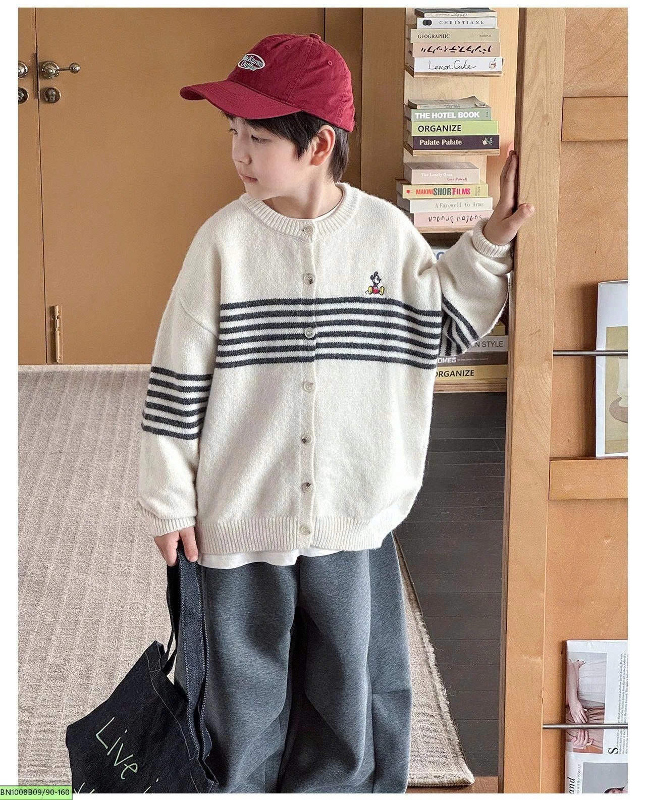 ÁO LEN KẺ NGANG MICKEY AOAOKIDS AQ6076