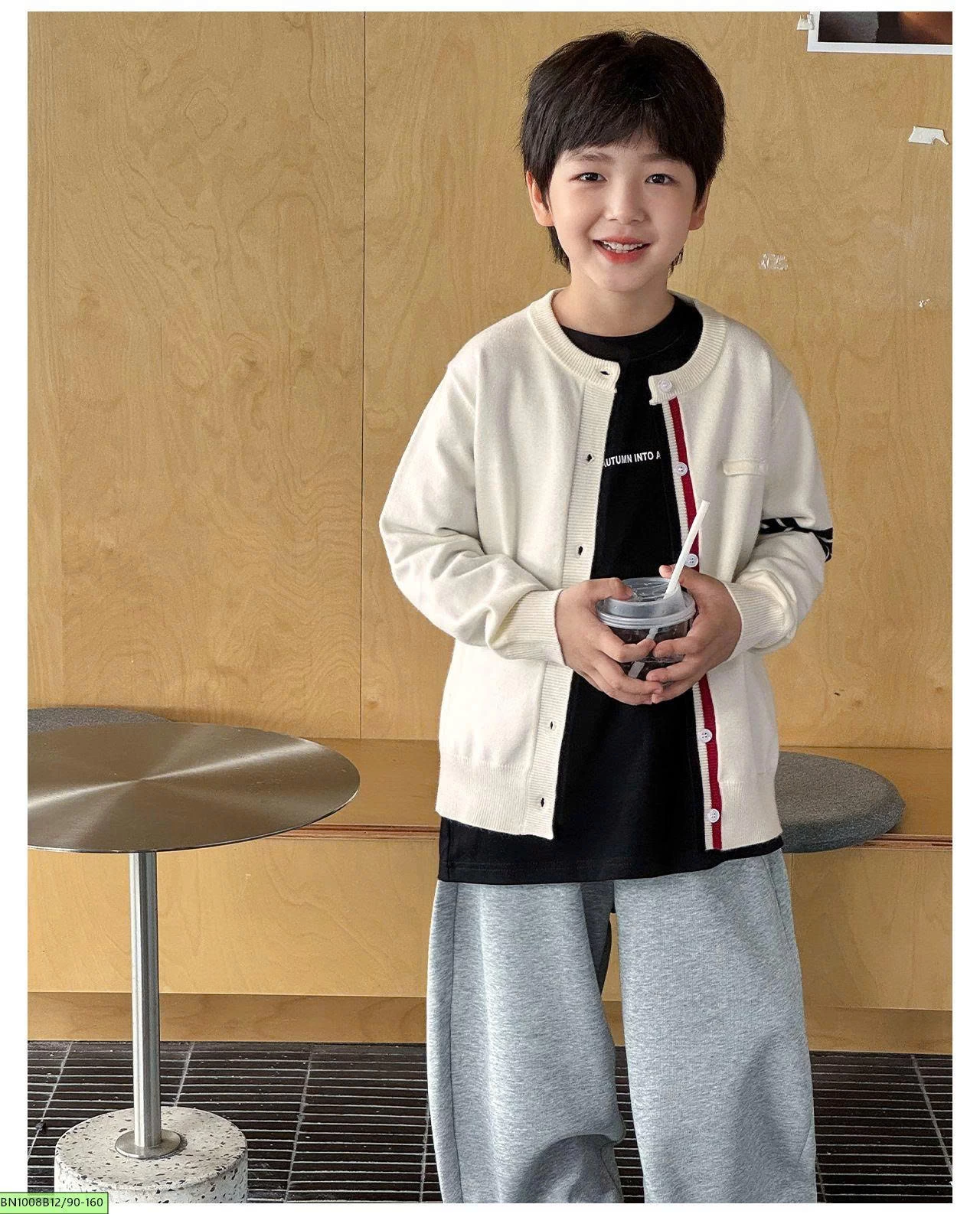ÁO CARDIGAN LEN TAY SỌC  AOAOKIDS AQ6015