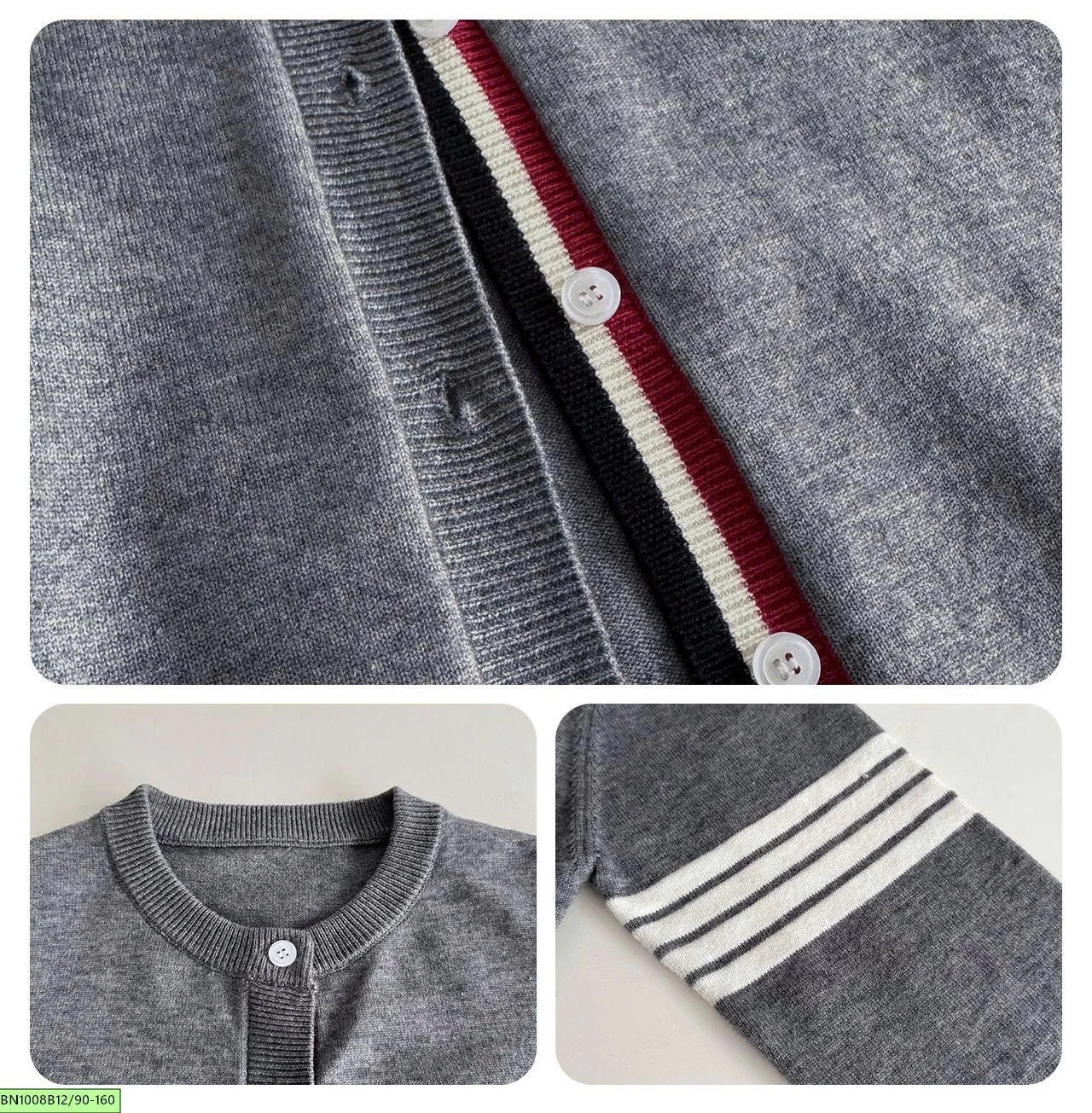 ÁO CARDIGAN LEN TAY SỌC  AOAOKIDS AQ6015