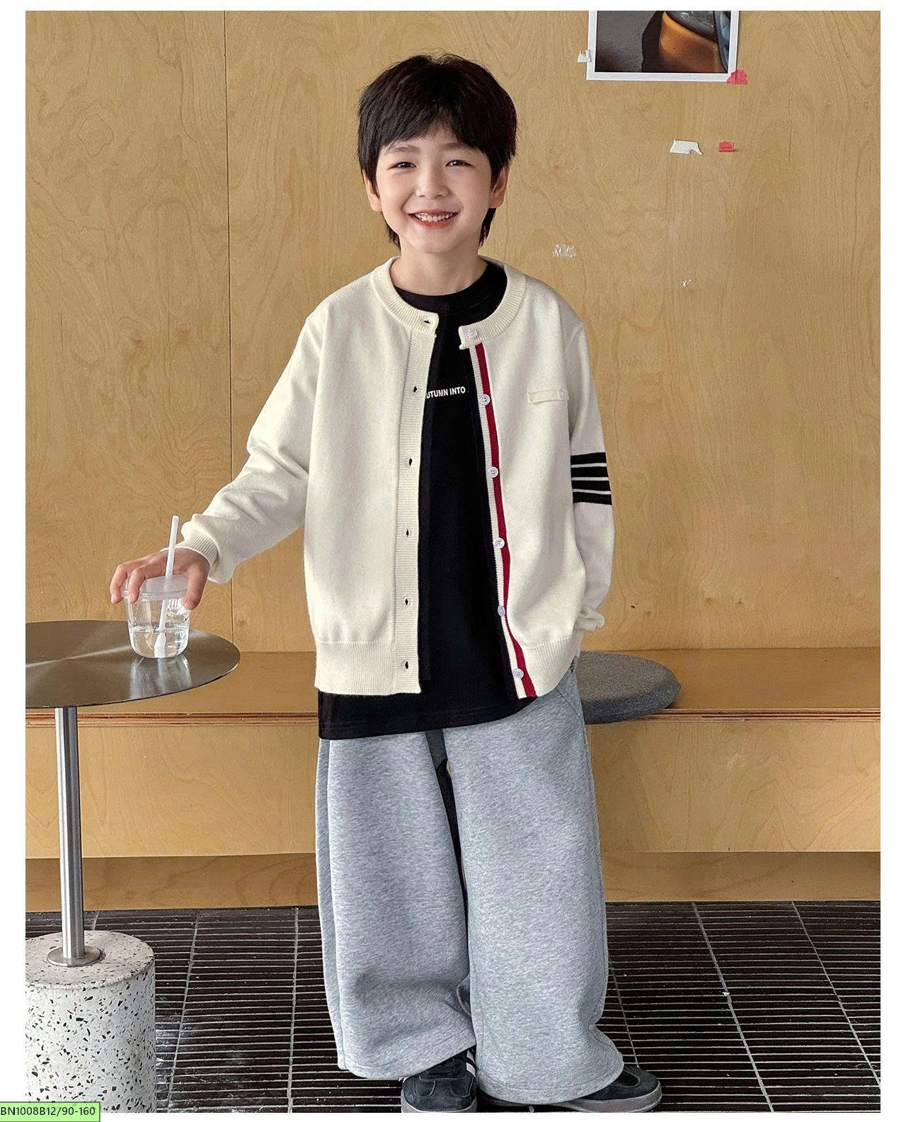 ÁO CARDIGAN LEN TAY SỌC AOAOKIDS AQ6015