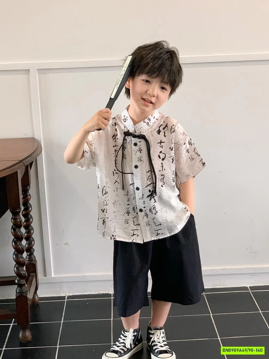 SÉT ĐŨI CỔ TÀU IN CHỮ BÉ TRAI