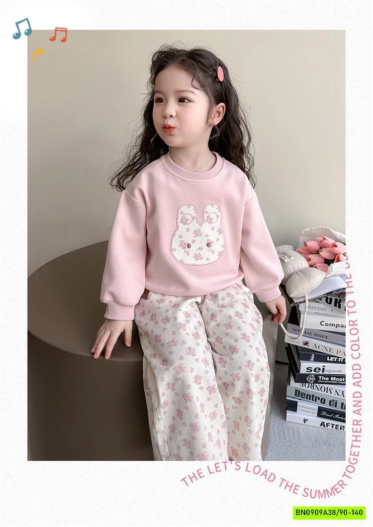 SÉT NỈ HỒNG QUẦN HOA NHÍ