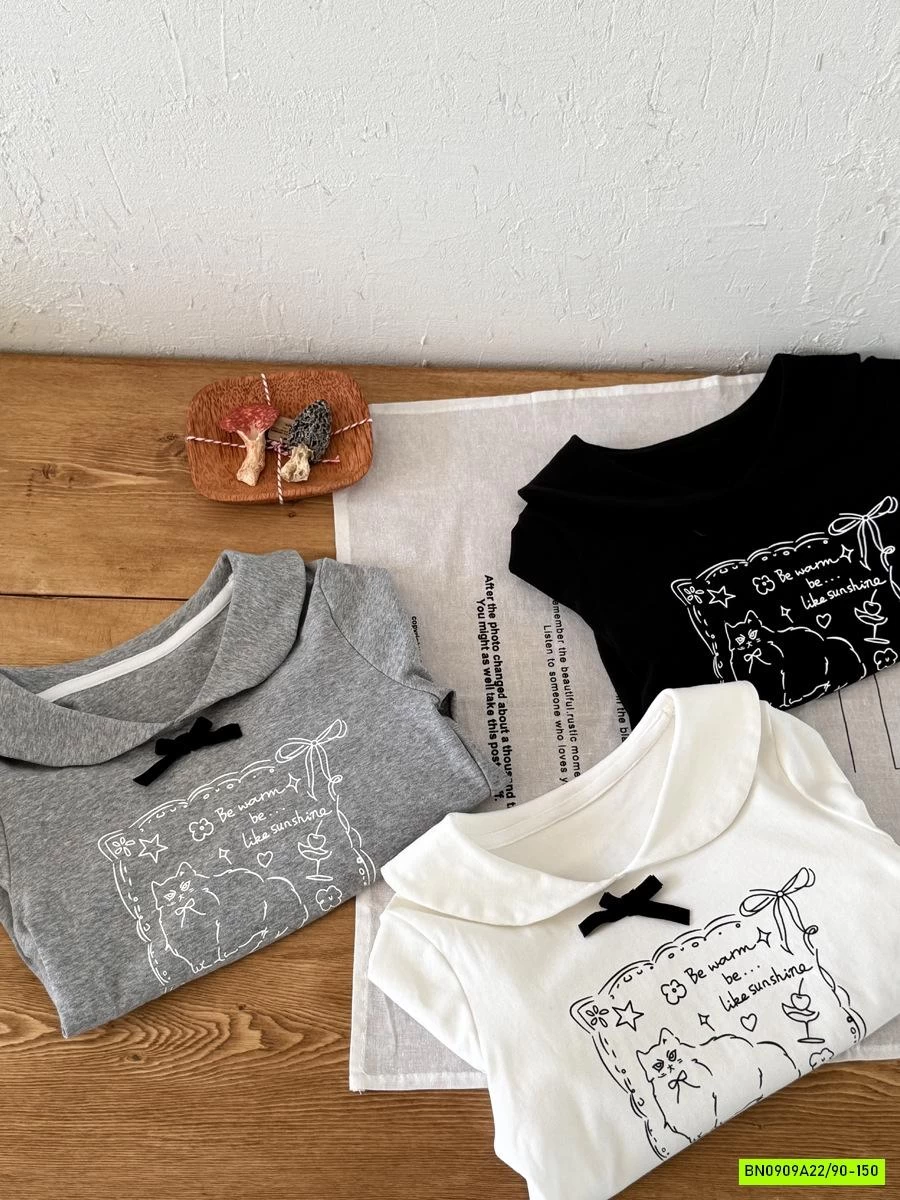 ÁO NỈ CỔ SEN NƠ