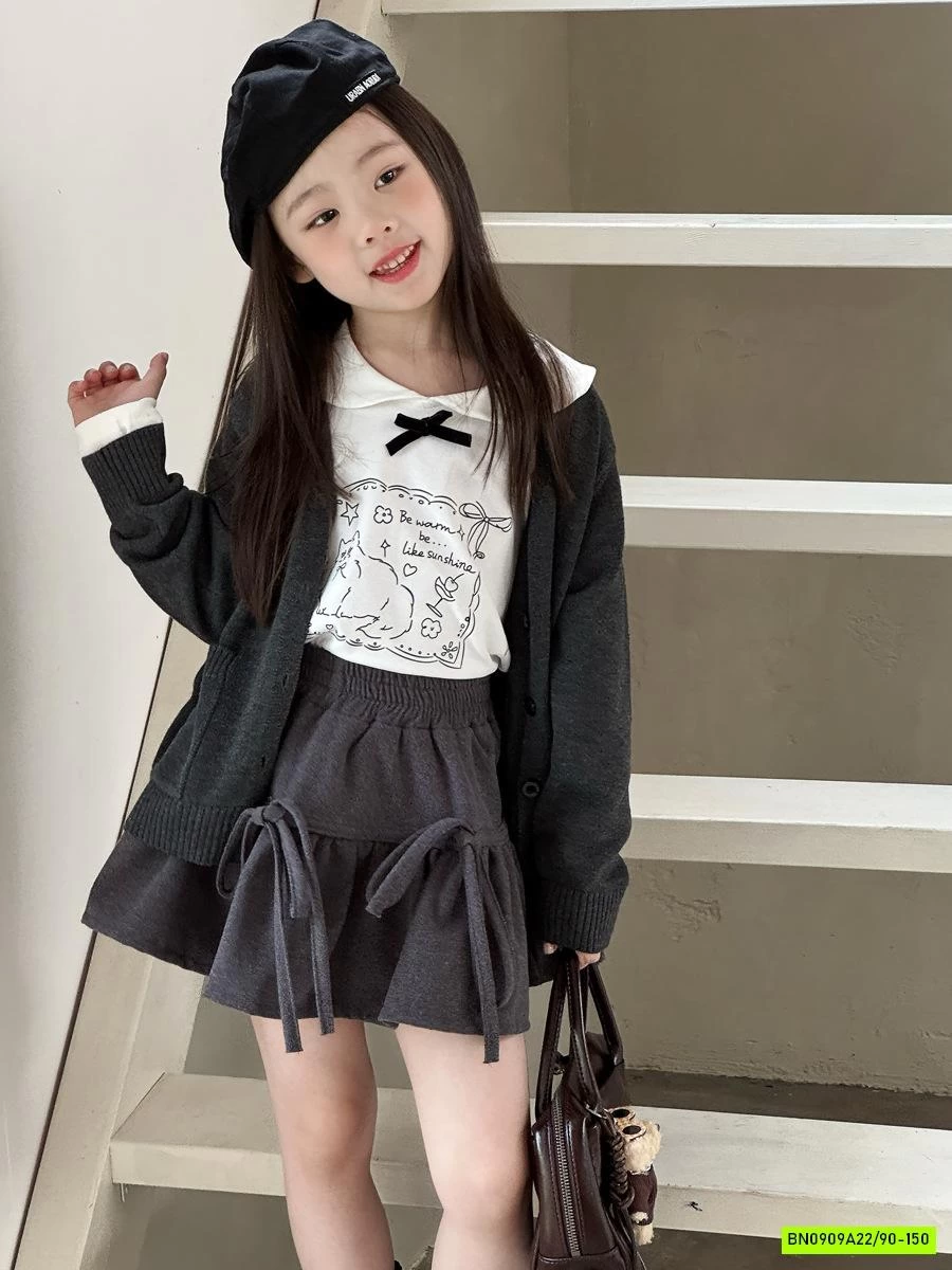 ÁO NỈ CỔ SEN NƠ