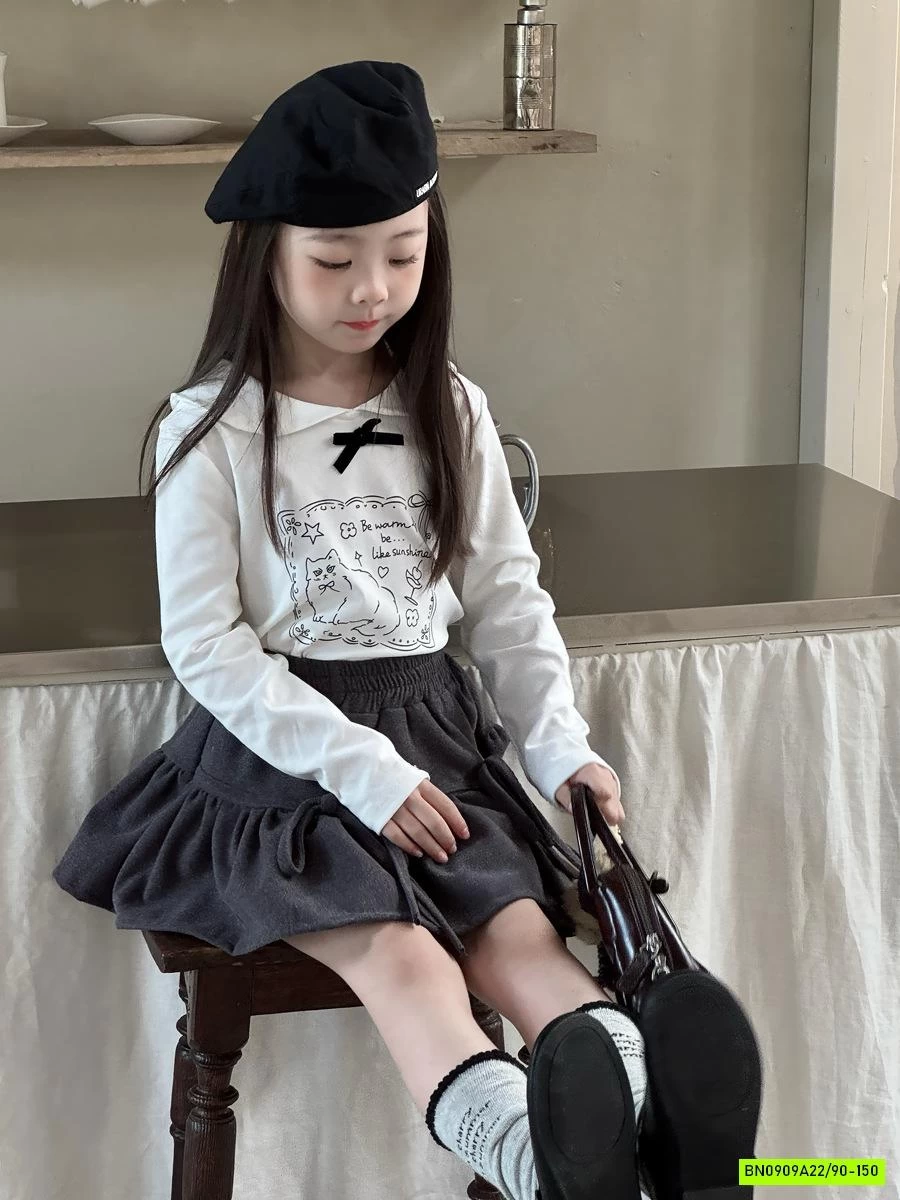 ÁO NỈ CỔ SEN NƠ