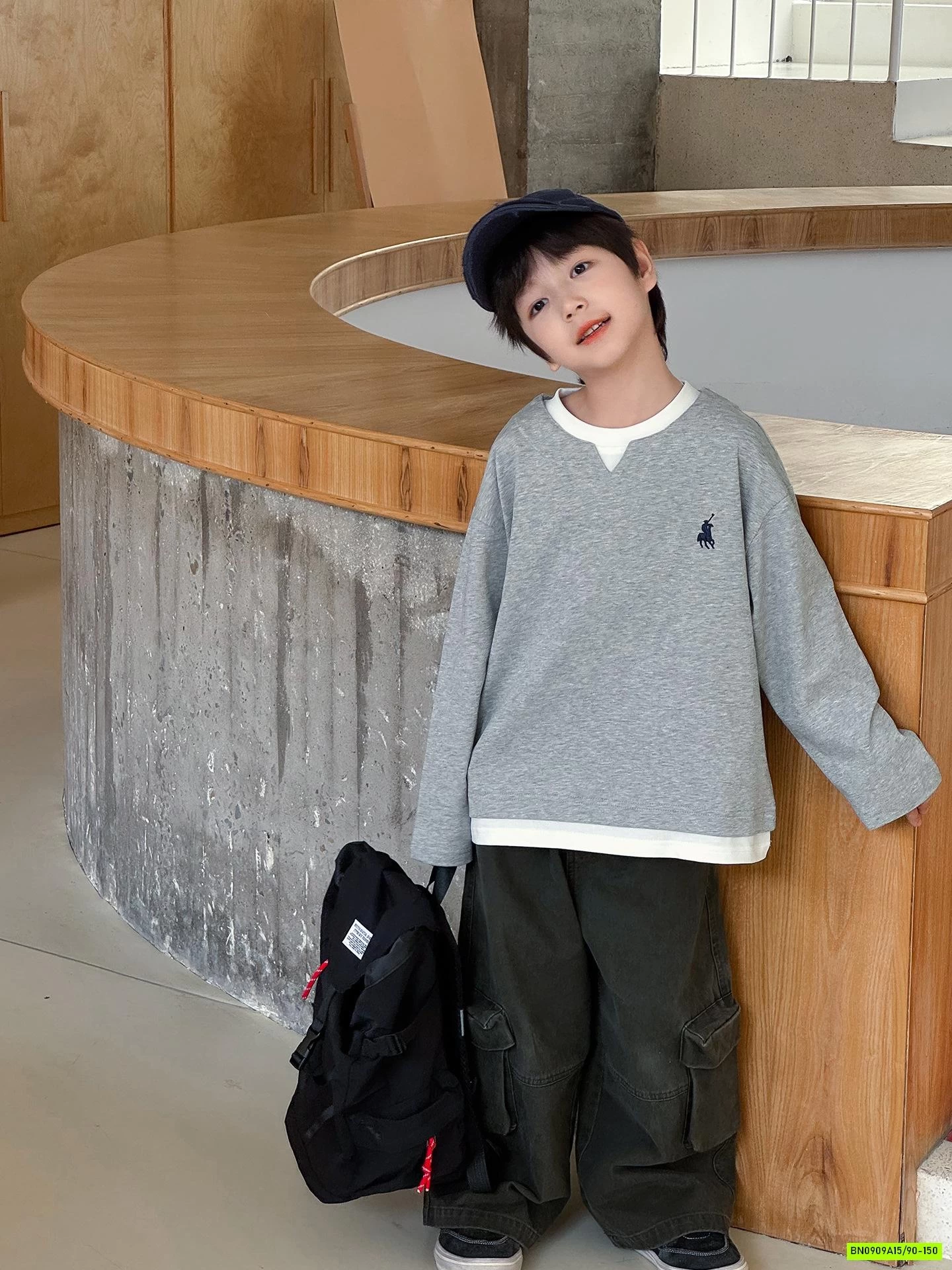 ÁO THUN GIẢ 2 LỚP LOGO NGỰA AOAOKIDS