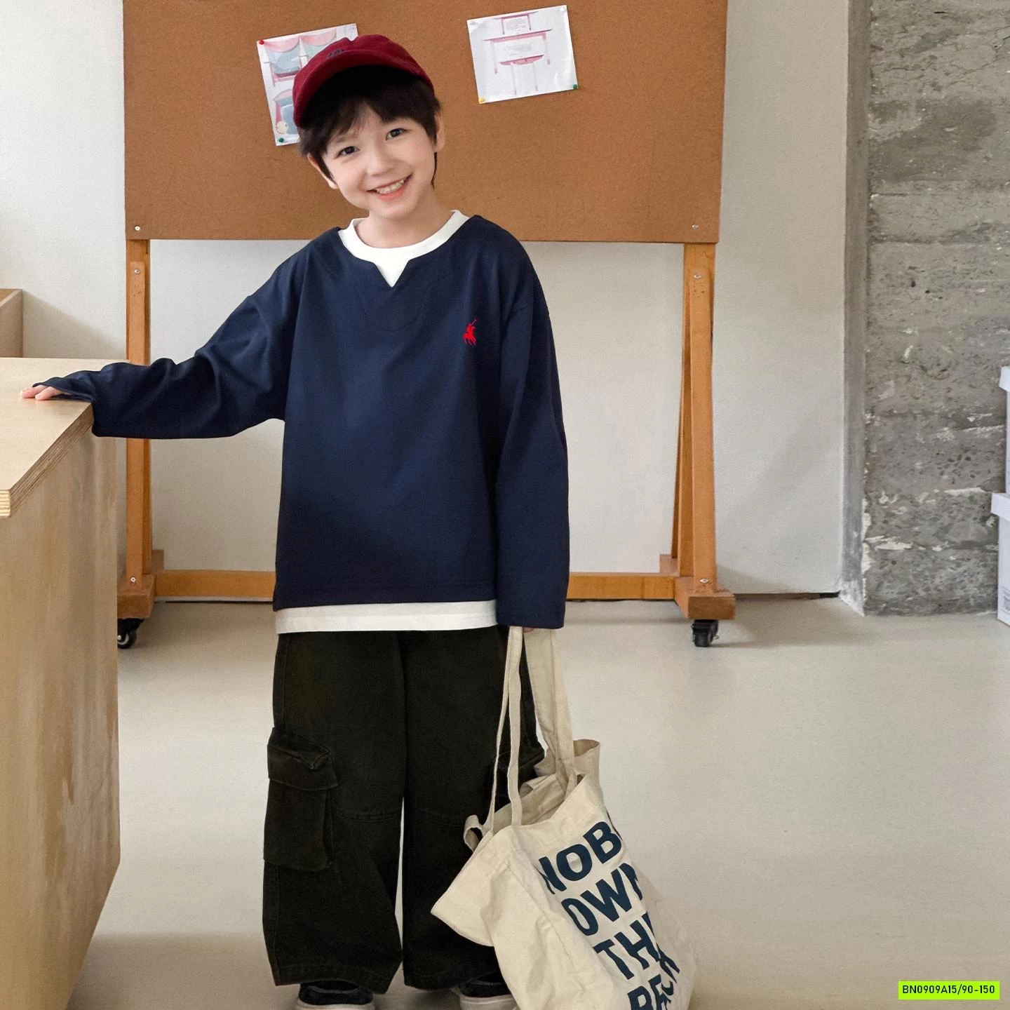 ÁO THUN GIẢ 2 LỚP LOGO NGỰA AOAOKIDS