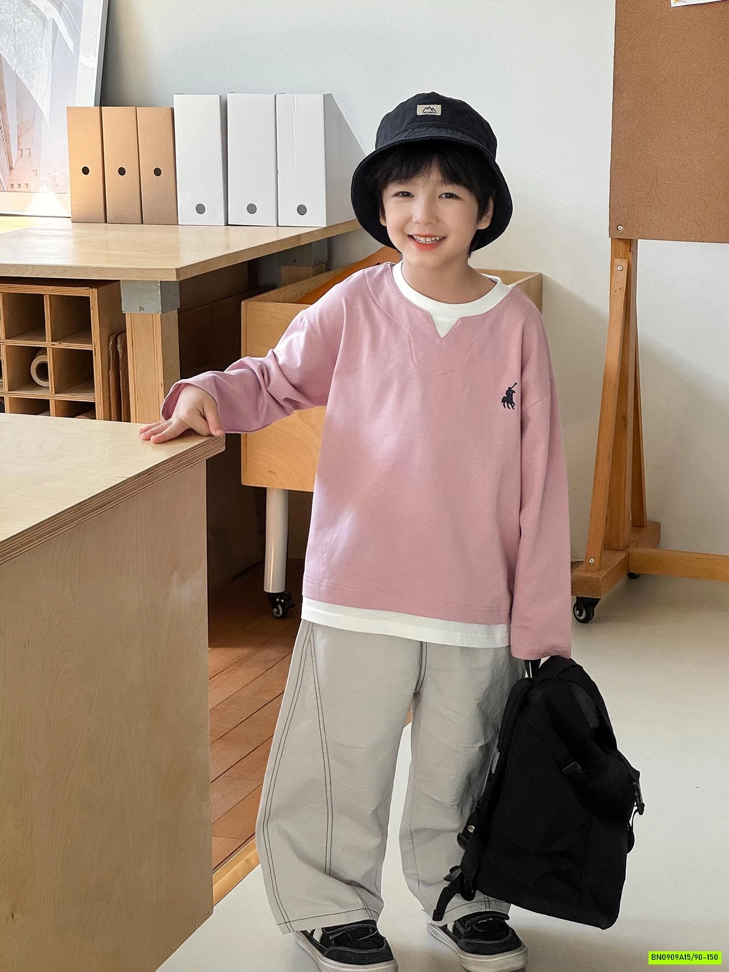 ÁO THUN GIẢ 2 LỚP LOGO NGỰA AOAOKIDS