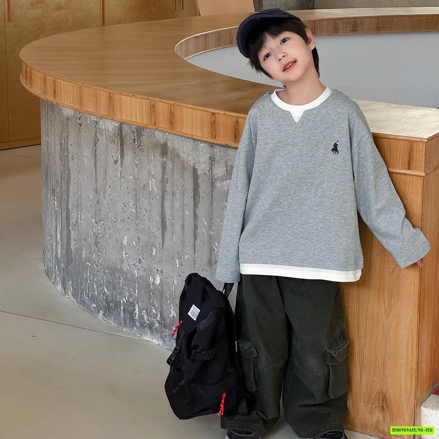 ÁO THUN GIẢ 2 LỚP LOGO NGỰA AOAOKIDS