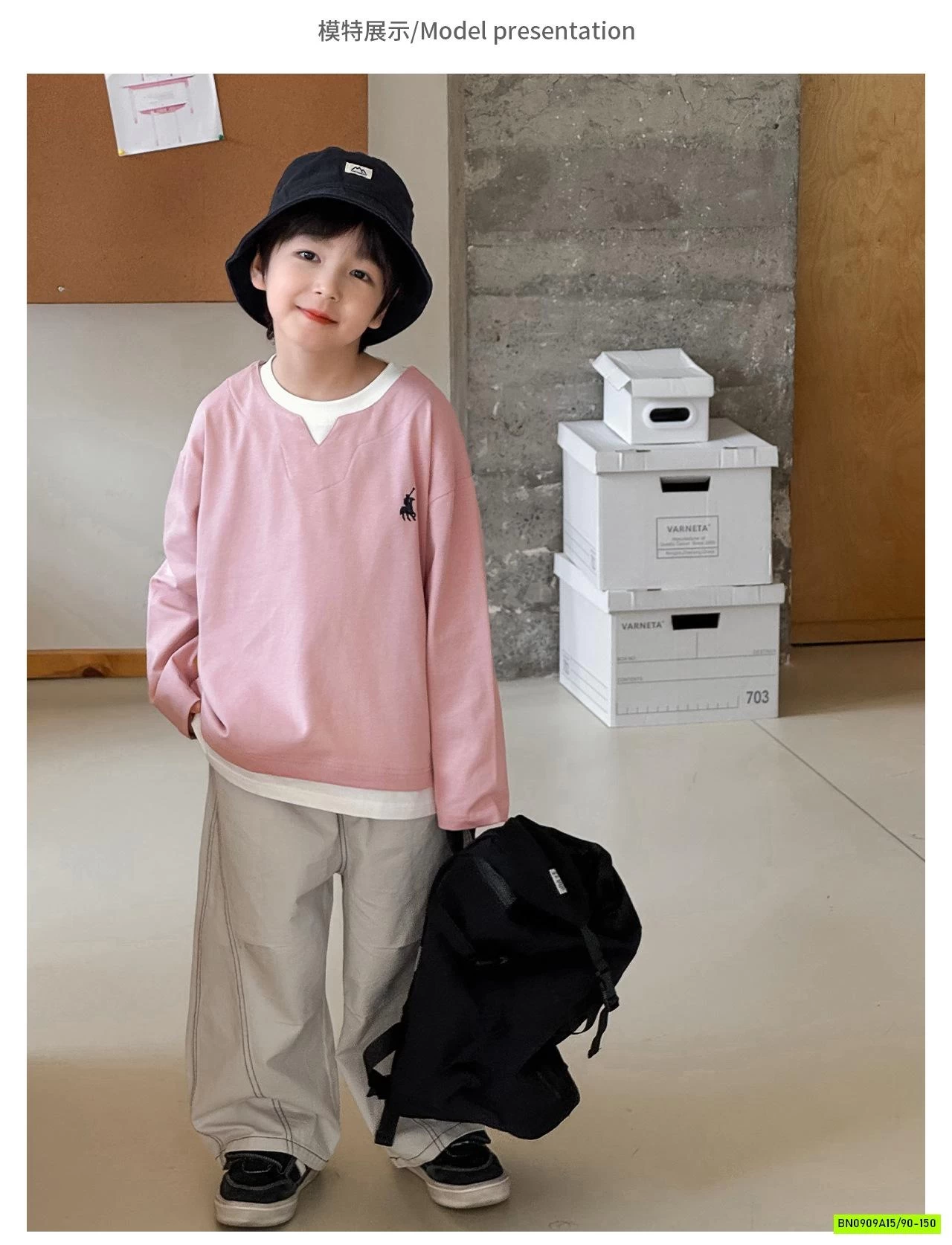 ÁO THUN GIẢ 2 LỚP LOGO NGỰA AOAOKIDS