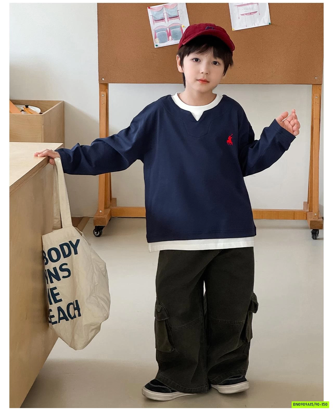 ÁO THUN GIẢ 2 LỚP LOGO NGỰA AOAOKIDS