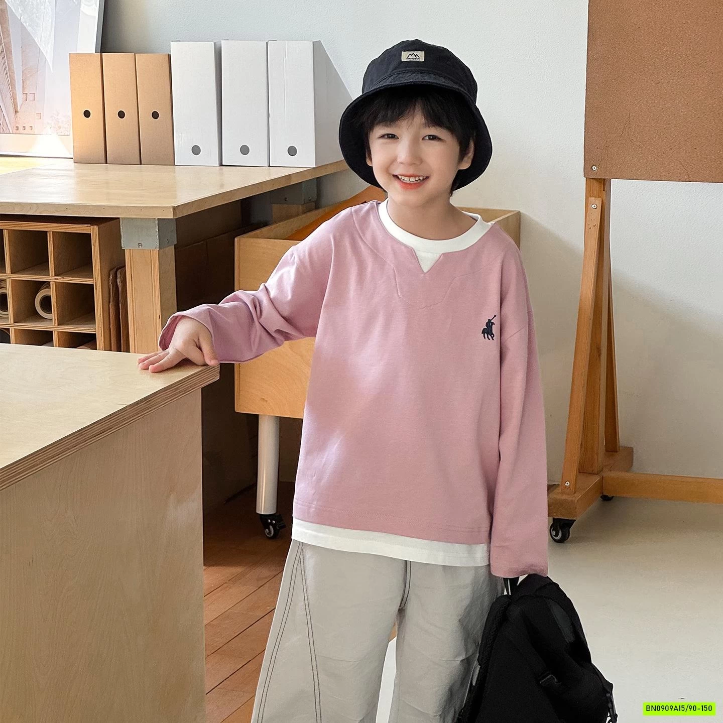 ÁO THUN GIẢ 2 LỚP LOGO NGỰA AOAOKIDS