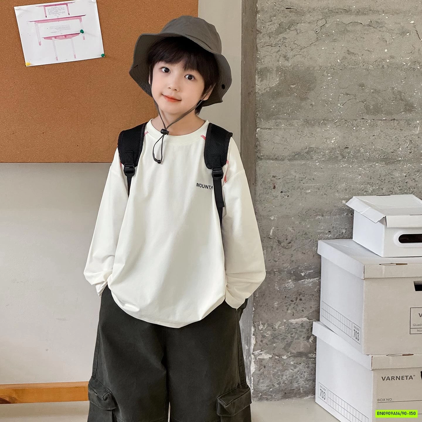 ÁO THUN TRƠN VIỀN CHỈ NỔI AOAOKIDS