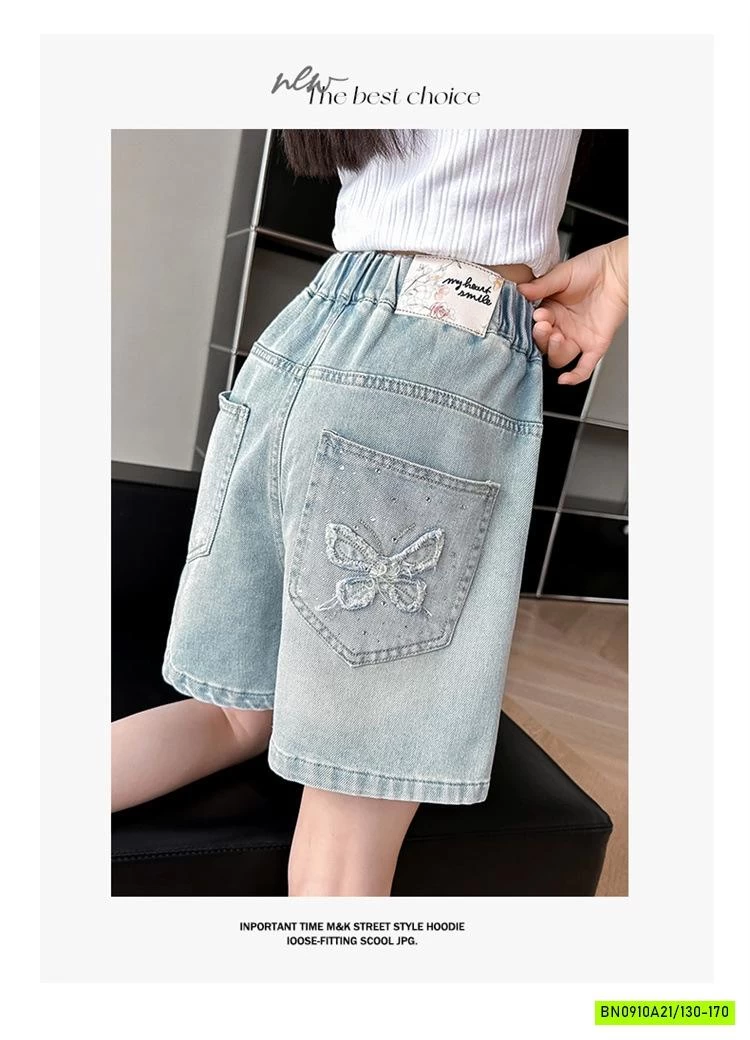 SHORT JEANS THÊU BƯỚM SZ ĐẠI
